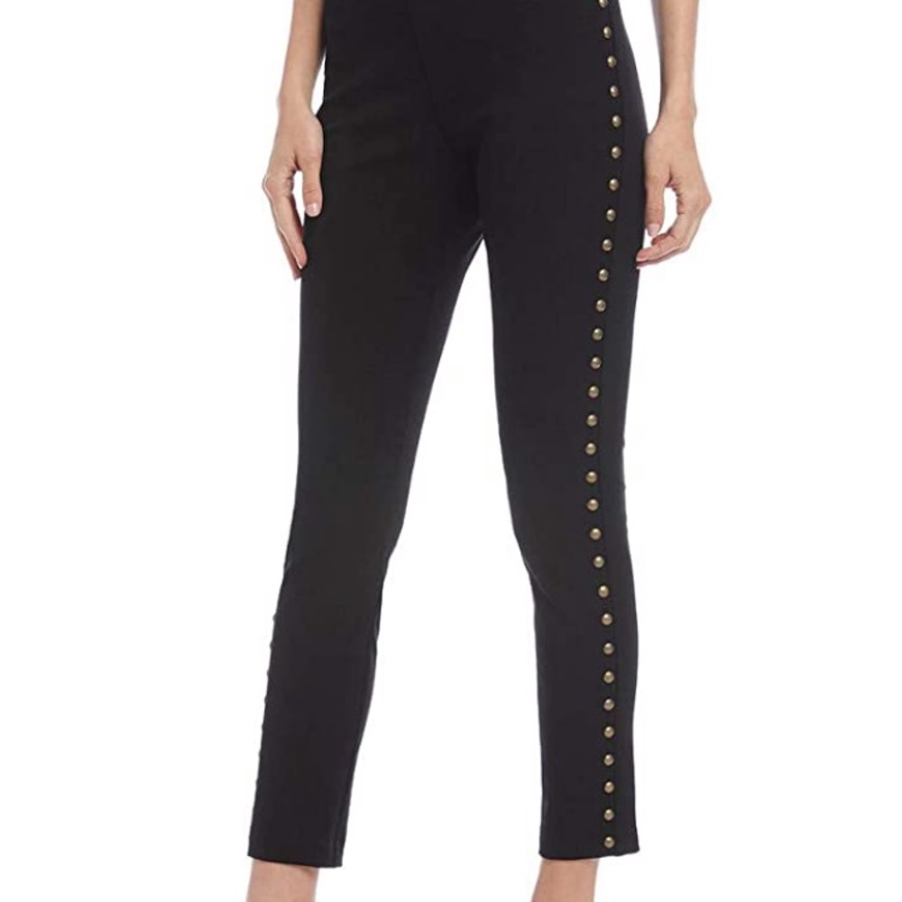 NWT $138 Karen Kane Studded Piper Pants- Pull-on- Elastic Waistband- XS